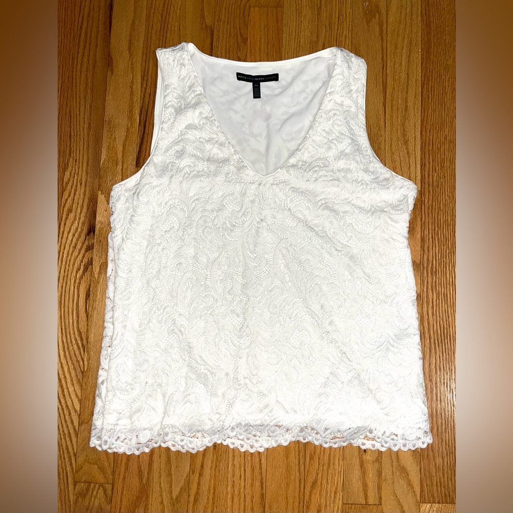 WHBM White Lace Tank XL